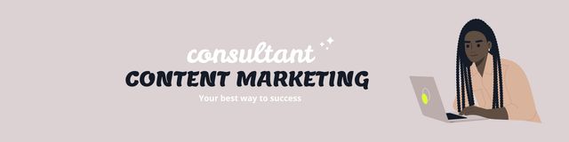 Ontwerpsjabloon van LinkedIn Cover van Content Marketing Consultant Representation