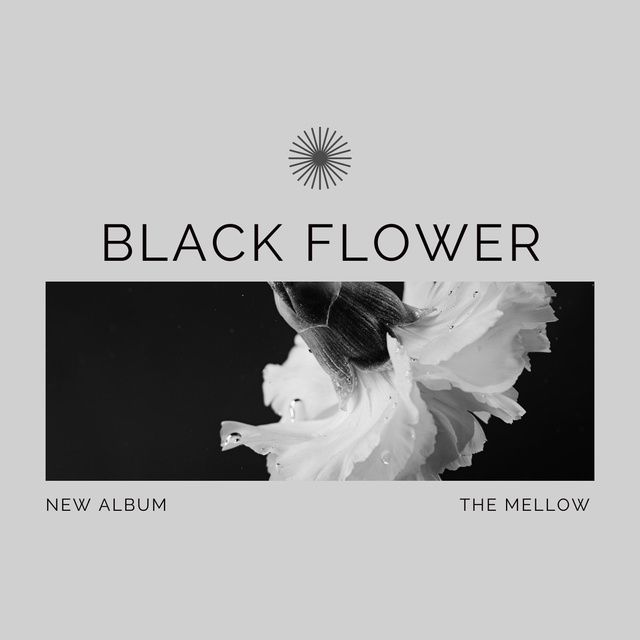 Plantilla de diseño de Harmonic Music Tracks Promotion with Flower Album Cover 