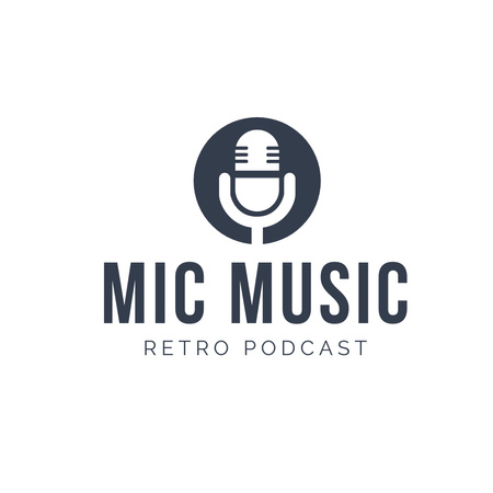 Designvorlage Retro Podcast Emblem für Logo 1080x1080px