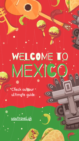 Travelling to Mexico concept Instagram Story Design Template