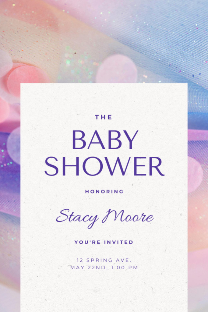 Baby Shower Event Announcement Invitation 6x9in Design Template