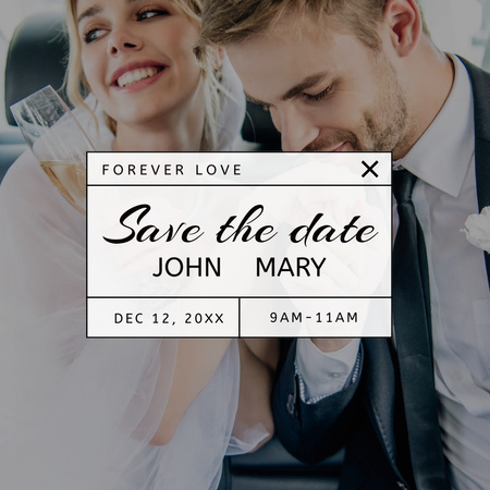 Szablon projektu planowanie ślubu z szczęśliwymi nowożeńcami Instagram