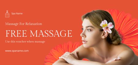Platilla de diseño Free Massage and Spa Treatments with Attractive Woman Coupon Din Large