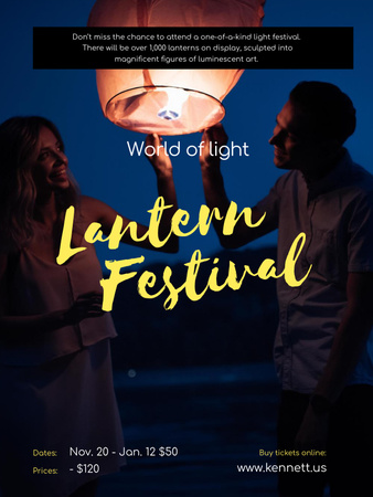 Captivating Lantern Festival Announcement Poster US Design Template