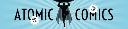 Comics Sale Offer with Superhero Ebay Store Billboard Design Template
