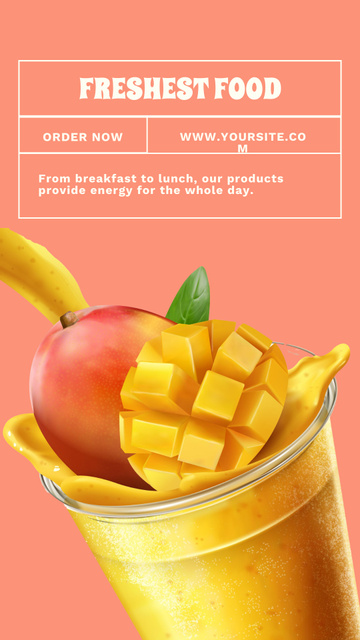 Designvorlage School Food Ad with Healthy Fruit Juice für TikTok Video