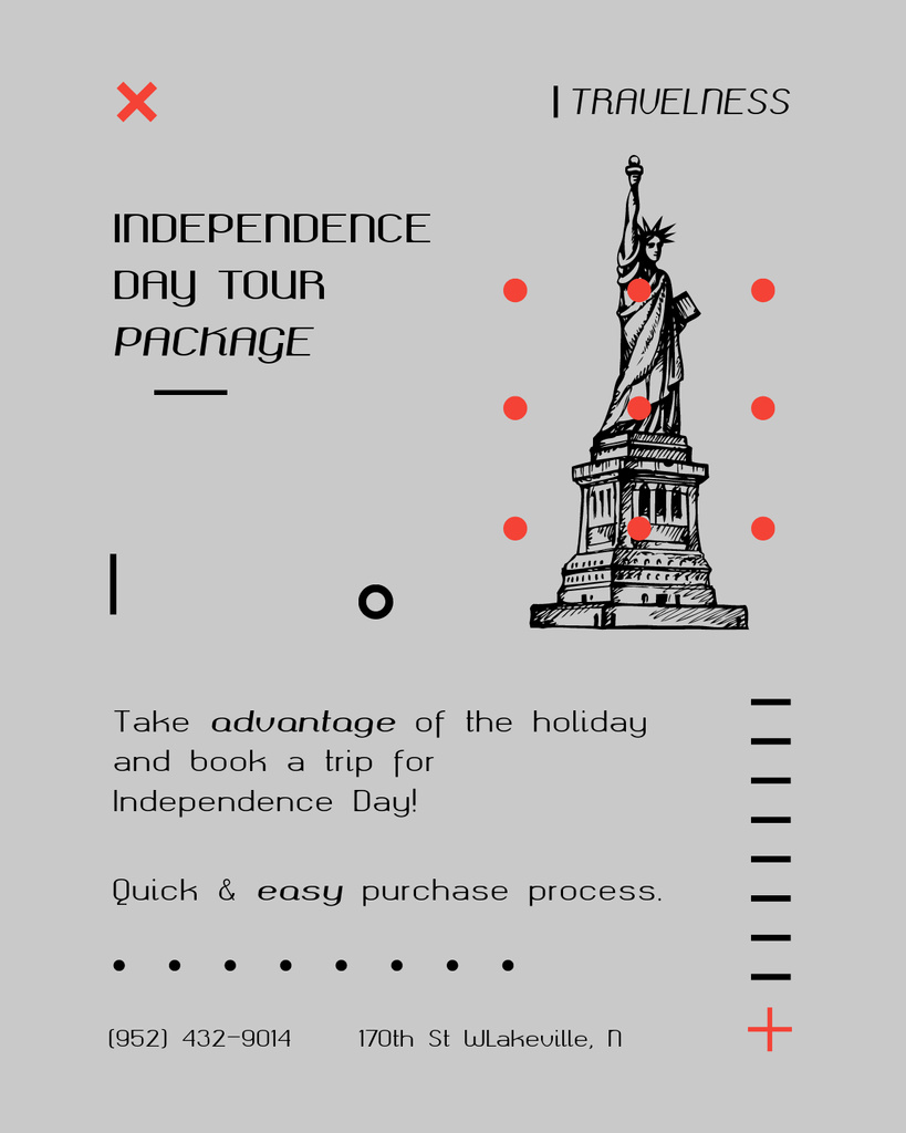 Ontwerpsjabloon van Poster 16x20in van USA Independence Day Tours with Illustration