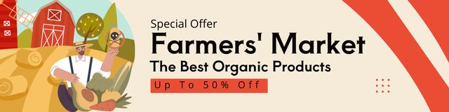 Best Organic Products from Local Farm Twitter Design Template