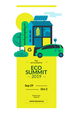 Eco Summit Invitation Sustainable Technologies Flyer 5.5x8.5in Design Template