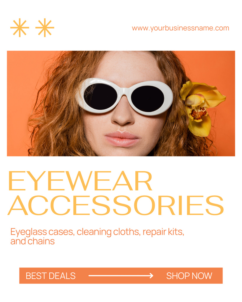 Designvorlage Best Offer Discounts on Women's Stylish Sunglasses für Instagram Post Vertical