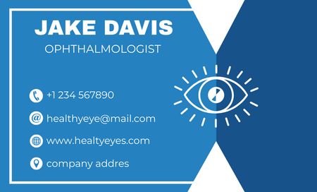 Ophthalmologist Services Promotion Business Card 91x55mm Tasarım Şablonu