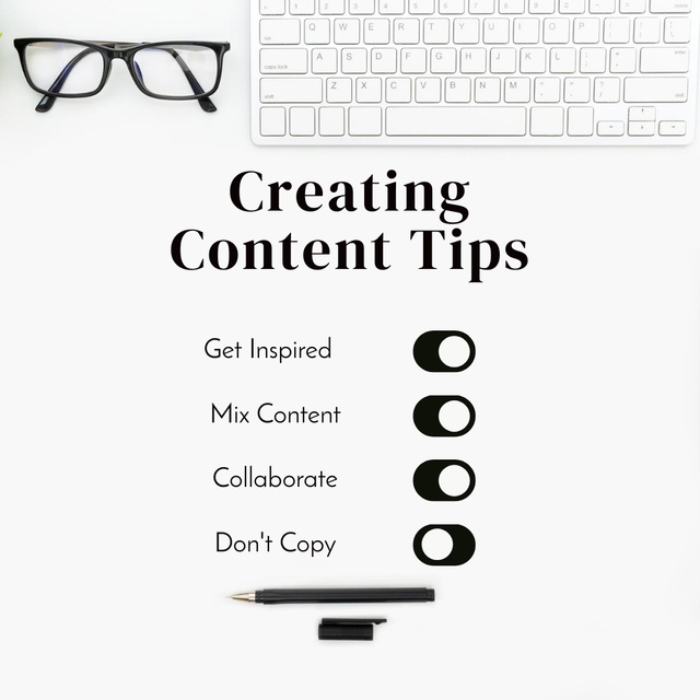 List of Content Creation Tips Instagram Design Template