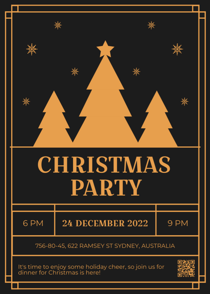 Platilla de diseño Christmas Celebration with Minimalistic Fir-Tree Decoration Invitation
