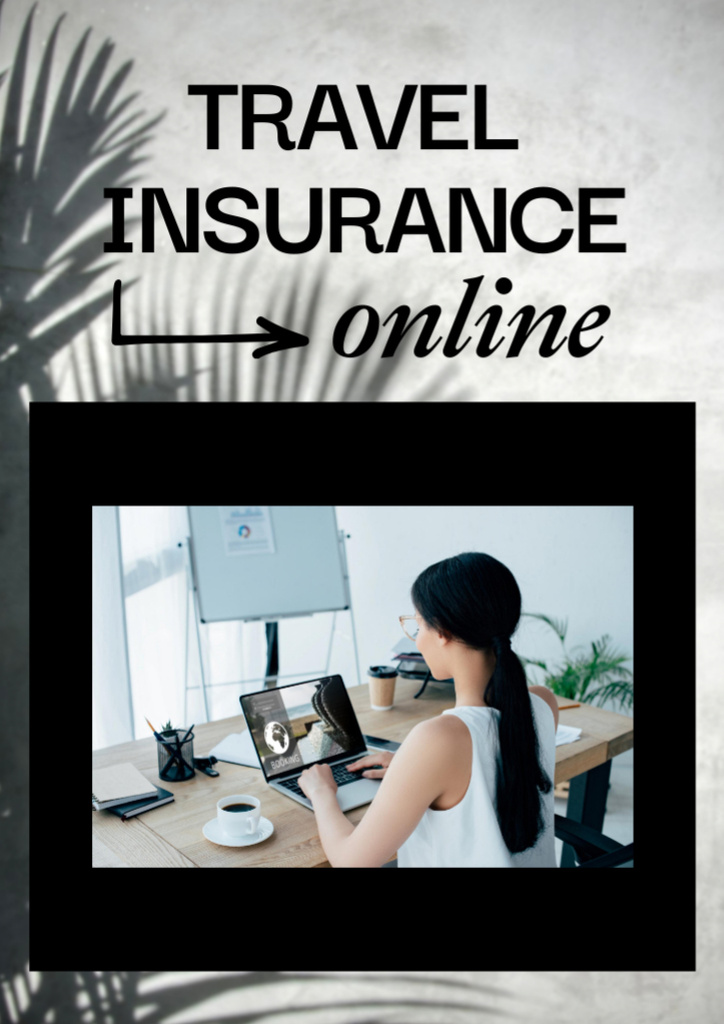 Travel Insurance Online Booking Advertisement Flyer A4 Modelo de Design