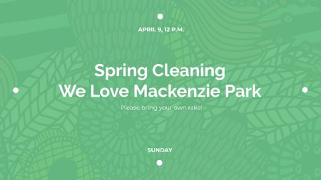 Spring Cleaning Event Invitation Green Floral Texture Title Design Template