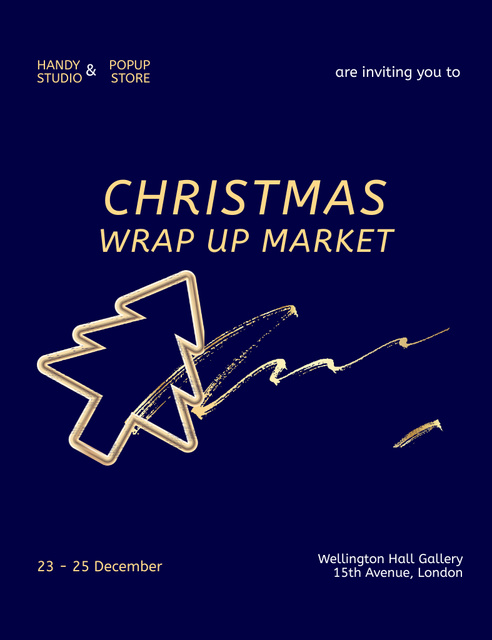 Christmas Market Sale Invitation 13.9x10.7cm tervezősablon