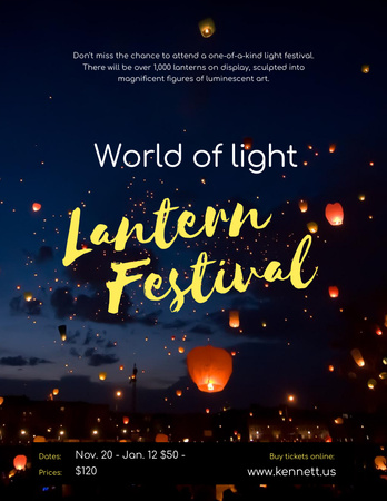 Platilla de diseño Lantern Festival Announcement Poster 8.5x11in