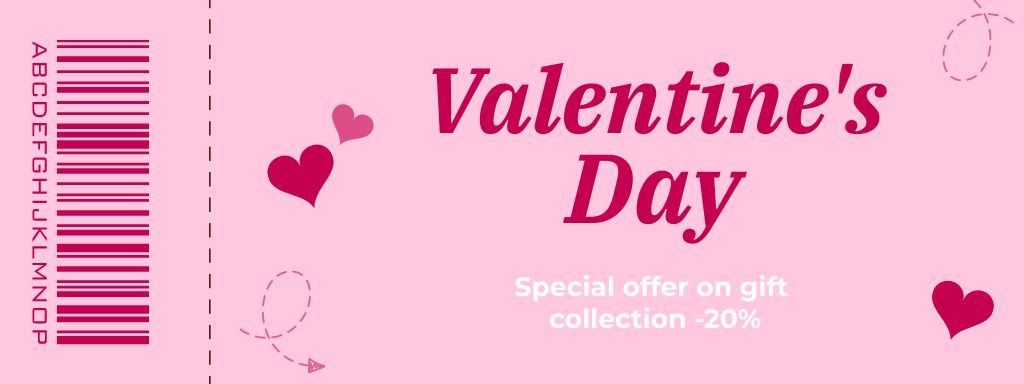 Ontwerpsjabloon van Coupon van Valentine's Day Gift Collection Special Offer in Pink