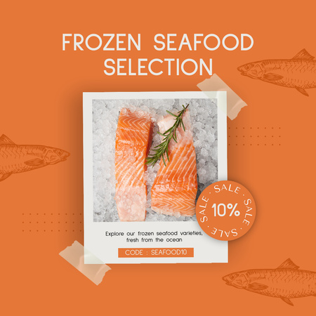 Добірні заморожені морепродукти за зниженою ціною Animated Post – шаблон для дизайну