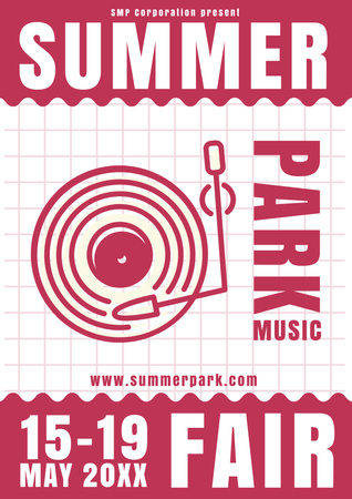 Summer Party and Fair Announcement Poster Design Template