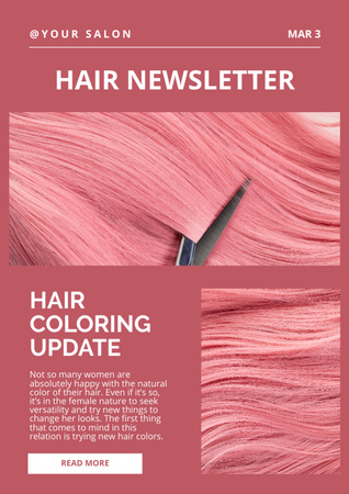 Professional Hair Coloring Services Offer Newsletter Design Template
