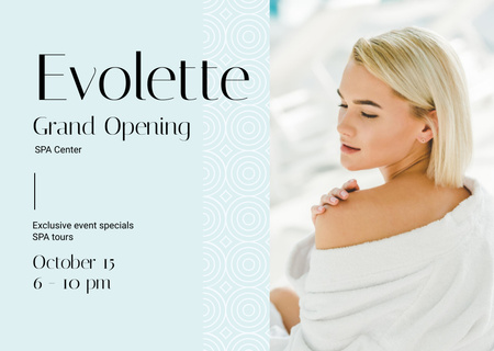 Platilla de diseño Grand Opening Announcement with Woman Relaxing in Spa Flyer A6 Horizontal
