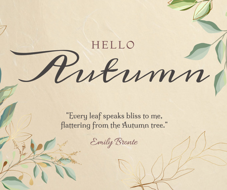 Platilla de diseño Autumn Inspiration with Floral Illustration Facebook