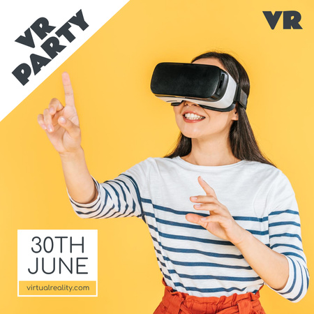 Modèle de visuel Girl in Virtual Reality Glasses - Instagram