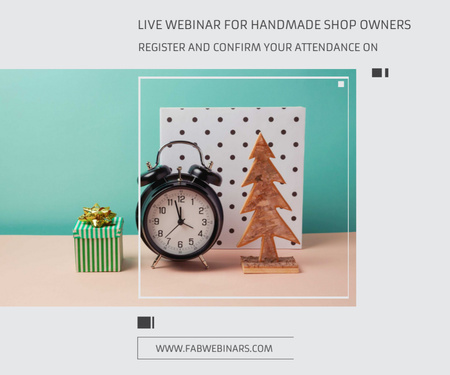 Plantilla de diseño de Anuncio de seminario web en vivo para propietarios de tiendas de artesanías Medium Rectangle 