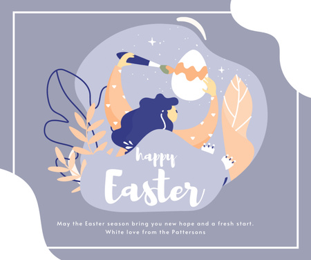 Platilla de diseño Easter Greeting Message Facebook