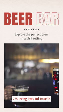 Пивний бар з ідеальним пивом і слоганом Instagram Video Story – шаблон для дизайну