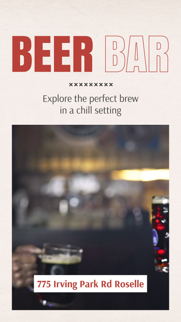 Plantilla de diseño de Beer Bar With Perfect Brew And Slogan Instagram Video Story 