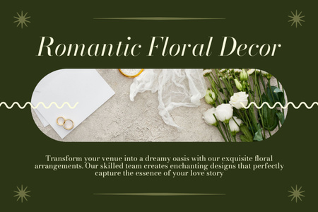 Ontwerpsjabloon van Label van Prachtige bloemstukken voor trouwlocaties