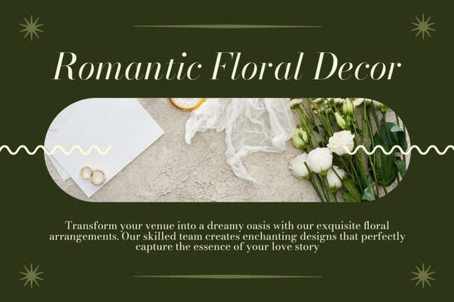 Exquisite Floral Arrangements For Wedding Venues Label Šablona návrhu