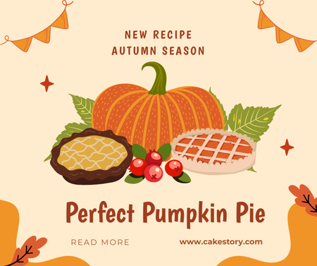 Pumpkin Pie New Recipe Facebook Design Template