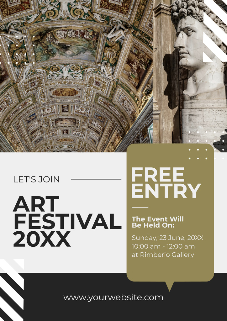 Art Festival Announcement Layout with Photo Poster Modelo de Design