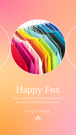 Pride Month And Clearance Of Colorful Clothing Instagram Video Story Design Template