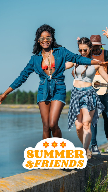 Summer moments with friends Instagram Story Design Template