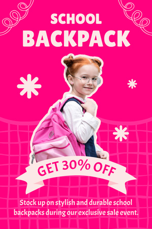 Rózsaszín hátizsákok iskoláslányoknak Pinterest tervezősablon