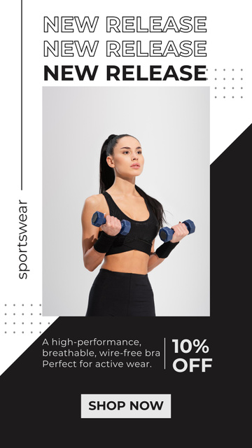Beautiful Woman in Sportswear for Store Advertising Instagram Story Design Template