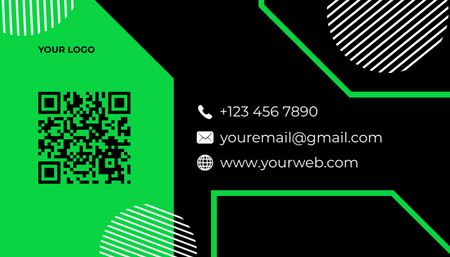 Services of Senior Software Specialist Offer on Green and Black Business Card US Design Template