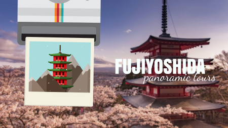 Fujiyoshida famous Travelling spots Full HD video Modelo de Design