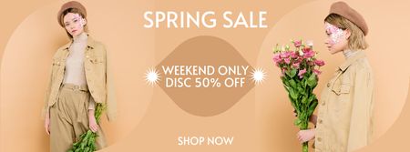 Spring Sale Weekend Only Facebook cover Šablona návrhu