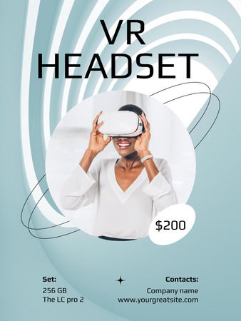 VR Headsets Deals on Blue Poster US Design Template