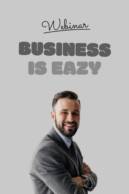 Szablon projektu Business Webinar Announcement on Grey Flyer 4x6in