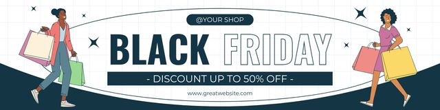 Template di design Black Friday Discounts on Fashion Shopping Twitter