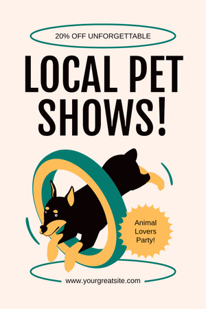Announcement about Local Pet Show Pinterest Design Template