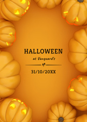 Halloween Celebration Announcement with Pumpkin Lanterns