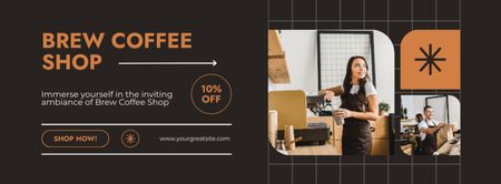 Platilla de diseño Lovely Coffee Shop Offer Discounts For Beverages Facebook cover