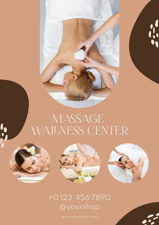 Massage Wellness Center Advertisement Poster – шаблон для дизайну